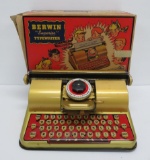 Berwin Superior tin child's typewriter with box, instructions and ribbon