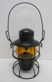 Chicago Milwaukee St Paul & Pacific Railroad lantern, amber yellow globe, Kero, 9 1/2