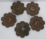 5 Cast iron architectural rosettes for securing brick walls, tie rods for exterior, 7 1/2