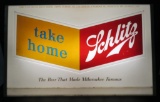 1954 Take Home Schlitz light up sign, Form 754, works, 21