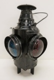 Dressel #J Arlington four lens railroad signal lantern, 16 1/2