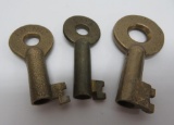 Three vintage Railroad keys, 2