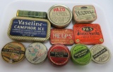11 ointment, salve, laxatie and Licorice wafer tins