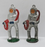 Two metal deep sea scuba diver figures, attributed to Manoil Barclay, 3