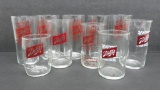 10 assorted vintage Schlitz beer glasses, 3 