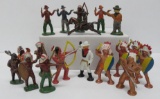 19 lead Cowboy and Indian figures, 2 1/4