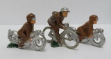 Three Manoil motorcyclist, military, 3
