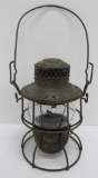 Hiriam L Piper Co Railroad lantern, Canadian National marked globe and frame, 9 1/2