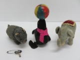 Three key wind animals, seal, elephant and bear, key included