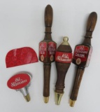 Four Old Milwaukee vintage beer tapper handles
