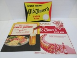 Three pieces of West Bend Old Timer's beer advertising, paper