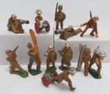 12 Manoil soldiers, gunners, pilot, bomber and bugler, 3