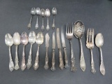 18 fancy grape pattern flatware pieces and strawberry serving spoon