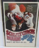 1969 Schlitz Beer Poster, When you are out of Schlitz you are out of Beer, Clown, Circus Parade