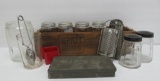 Kraft cheese box, Nabisco tin, spice jars, vintage kitchen items