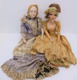 Two antique Boudoir dolls, 27