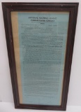 National Football League Player contract framed,1951, Chicago Cardinals, 12