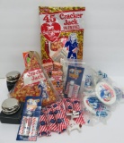 Cracker Jack premiums and advertising, tops, Valentines, party hats, yo yos and prizes
