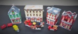 Coca Cola Town Square Collection pieces, Four buildings, vehicles, people and accessories