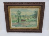 1951 Grandma Moses print, framed, 21