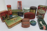 14 vintage candy containers and advertising blotter, 3 1/2