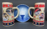 Two Olympic steins Calgary 1988 Ceramarte and 1976 Olympic plate