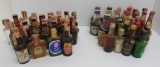 Miniature collector booze bottles, bourbons, wines and whiskeys