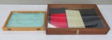 Two wooden table top display cases