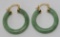 14 kt gold Jade earrings