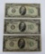 Three $10 Federal Reserve notes, Cleveland Ohio, New York,, and Atlanta Georgia, series 1934A