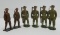 Six vintage toy soldiers