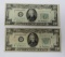Two $20 Federal Reserve notes, series 1950B, Richmond Virginia and Chicago