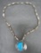 Native American necklace, beads and stone pendant