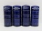 Two sets of AO Smith Havestore System silo salt and pepper shakers, cobalt, 4 1/2