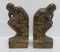 Brass finish Thinker bookends, 7