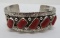 Silver and Red Coral Bracelet with Kokopelli figure