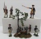 Vintage metal Revolutionary war toy soldiers, six pieces