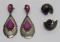 Two pair of sterling earrings