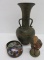 Oriental decorative lot, vase and enamel box