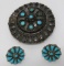 Mexican pin marked Limco 925 and earrings