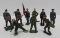 Nine metal toy soldiers, mixed maker lot