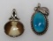 Small Navajo and sterling pendants, 1/2