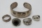 Sterling Jewelry lot, four pieces of sterling and one unmarked