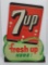 7 Up advertising sign, cardboard, Fresh Up Here, 26 1/2