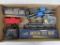American Flyer train items, track, transformer, boxes and caboose