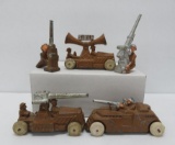 Barclay Manoil military vehicles and gunners, 3 1/2
