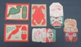 6 vintage Cracker Jack toy prizes, early paper