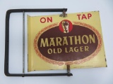 Neat Marathon Old Lager On Tap rotating metal sign, 14