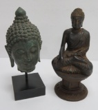 Two metal Buddha figures