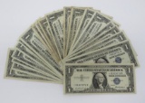 23 Silver Certificates $1, series 1957